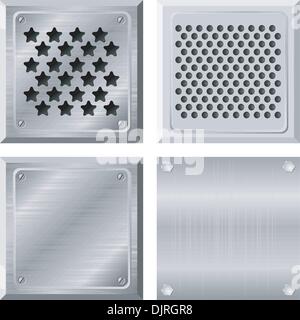 Set of metal plates. vector Stock Vector