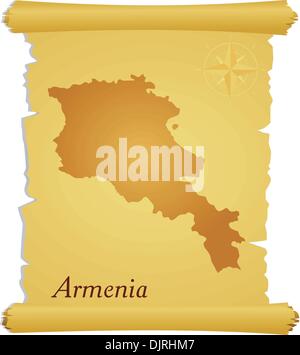 Armenia map, folded paper with Armenia map. Vector illustration Stock ...