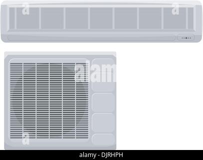 Vector illustration of modern air conditioning on a white background Stock Vector