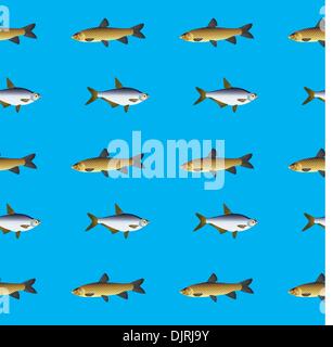 seamless texture with the fishes Stock Vector