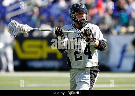 Apr. 17, 2010 - Baltimore, Maryland, U.S - 17 April 2010:   ''Army  Midfielder O'Sullivan, Sean (24)'' during lacrosse game action at the Smartlink Day of Rivals  held at M&T Bank Stadium in Baltimore, Maryland.  The Army Black Knights defeated the Navy Midshipmen 7-6. (Credit Image: © Alex Cena/Southcreek Global/ZUMApress.com) Stock Photo