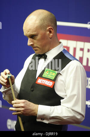 Apr. 20, 2010 - Sheffield, England - SHEFFIELD, ENGLAND - APRIL 20th  : Peter Ebdon of England in action against  Graeme Dott of Scotland, during the 1st Round of the Betfred World Snooker Championships at the Crucible Theater in Sheffield, England. (Credit Image: © Michael Cullen/Southcreek Global/ZUMApress.com) Stock Photo