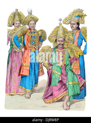 19th century XIX 1800s Jaffna Actors Ceylon now Sri Lanka Stock Photo