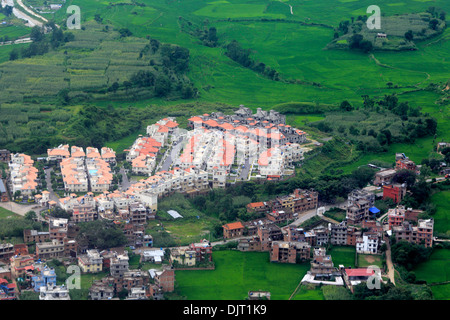 Aerial view of Kathmandu valley, Nepal Stock Photo