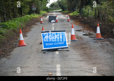 Police Road Closed Sign Stock Photo Alamy