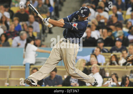 May 20, 2010 - Los Angeles, California, U.S - 20 May 2010:  San Diego Padres right fielder Will Venable (25) swings and misses.  The Los Angeles Dodgers defeated the San Diego Padres by a score of 4-1, at Dodger Stadium in Los Angeles, California..Mandatory Credit: Andrew Fielding / Southcreek Global (Credit Image: © Andrew Fielding/Southcreek Global/ZUMApress.com) Stock Photo