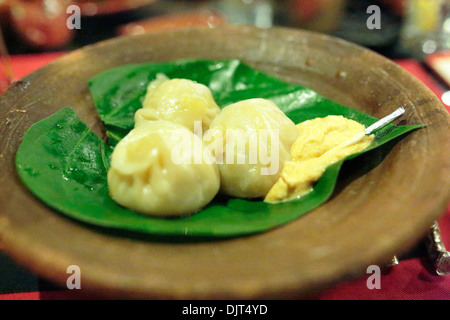Momo, traditional Nepali dumplings, Krishnarpan restaurant, Dwarika's  hotel, Kathmandu, Nepal Stock Photo - Alamy