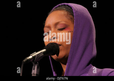 Apr. 08, 2010 - Miami, Florida, U.S - 8 April 2010:  Erykah Badu performs onstage during her  tour to promote her new CD ''New Amerykah Part 2: Return of the Ankh'', at The Waterfront Theatre at The American Airlines Arena in Miami, Florida.Mandatory Credit: Aaron Gilbert / Southcreek Global (Credit Image: © Aaron Gilbert/Southcreek Global/ZUMApress.com) Stock Photo
