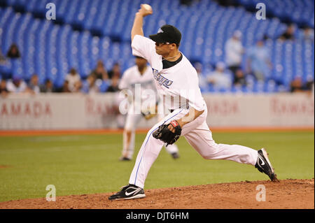 Apr. 13, 2010 - Toronto, Ontario, Canada - 13 April 2010: Toronto Blue Jays relief pitcher Kevin Gregg (63) is seen closing the game in the 9th inning. The Blue Jays defeated the White Sox 4-2 at the Rogers Centre in Toronto, Ontario. (Credit Image: © Adrian Gauthier/Southcreek Global/ZUMApress.com) Stock Photo
