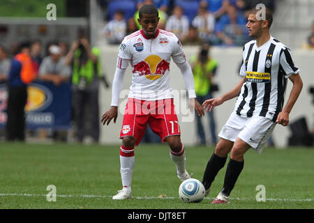 Red Bulls Defender Danleigh Borman (#11) looses the ball to Juventus Midfielder Antonio Candreva (#26).  The Red Bulls defeated Juventus 3-2  in the game held at Red Bull Arena, Harrison, NJ. (Credit Image: © Anthony Gruppuso/Southcreek Global/ZUMApress.com) Stock Photo