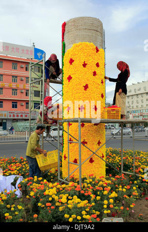 Landscape architecture, Unity Square, Hotan, Hotan Prefecture, Xinjiang Uyghur Autonomous Region, China Stock Photo