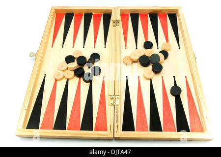 backgammon game on a white background Stock Photo