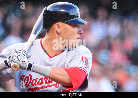 San Francisco, CA: Washington Nationals Nyjer Morgan (1) strikes out. The  Nationals won the game 7-3. (Credit Image: © Charles Herskowitz/Southcreek  Global/ZUMApress.com Stock Photo - Alamy