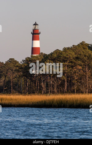 Assateague Lighthouse, built in 1867, on Assateague Island on the Eastern Seashore of Virginia. Stock Photo