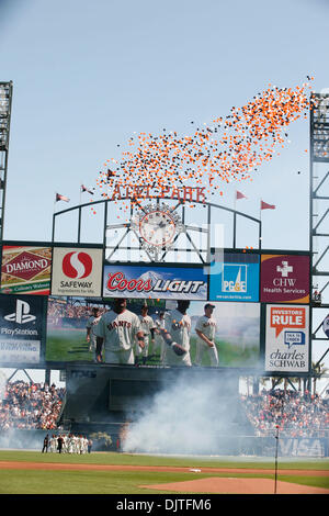 09-April-2010: San Francisco, CA:  Home opener as the San Francisco Giants Hosts the Atlanta Braves. Opening day ceremonies.  Giants  won the game in extra innings 5 - 4. (Credit Image: © Dinno Kovic/Southcreek Global/ZUMApress.com) Stock Photo