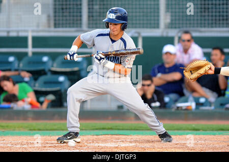 St. Thomas University Bobcats OF Andrew Rodriguez (1) lays down bunt. The 14th ranked Miami Hurricanes defeated the St. Thomas University Bobcats 9-6 at Alex Rodriguez Park in Coral Gables, Florida. (Credit Image: © Ron Hurst/Southcreek Global/ZUMApress.com) Stock Photo