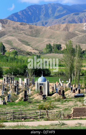 Muslim cemetery, Issyk Kul oblast, Kyrgyzstan Stock Photo