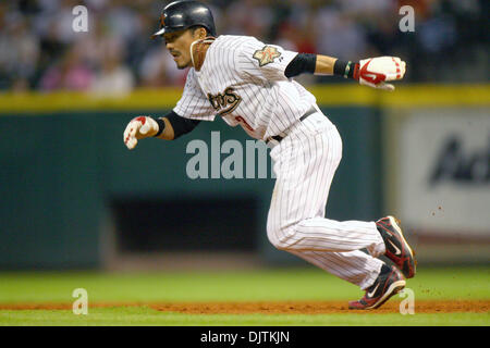 Houston Astros Infielder Kazuo Matsui (3) takes off for 2nd. The Cincinnati Reds beat the Houston Astros 4 - 2 at Minute Maid Park in Houston Texas to complete the 3 game sweep. (Credit Image: © Luis Leyva/Southcreek Global/ZUMApress.com) Stock Photo