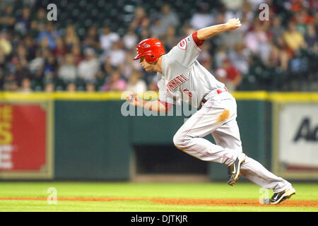 Cincinnati Reds Outfielder Drew Stubbs 6 steals second base. The Cincinnati Reds beat the Houston Astros 4 2 at Minute Maid Park in Houston Texas to complete the 3 game sweep