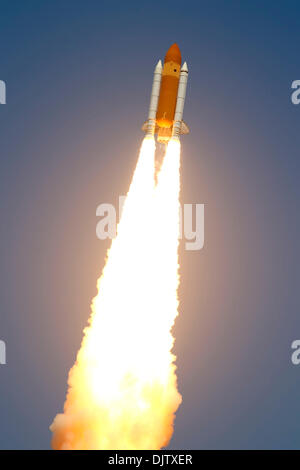 Space shuttle Atlantis thundered off its launch pad at Kennedy Space ...