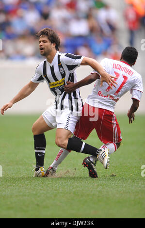 Red Bulls defender Danleigh Borman (11) fouls Juventus FC midfielder Diego (28) during first half friendly soccer action between the New york Red Bulls and Juventus at Red Bull Arena, Harrison, New Jersey. (Credit Image: © Will Schneekloth/Southcreek Global/ZUMApress.com) Stock Photo