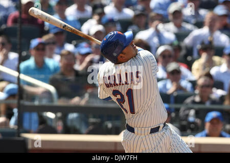 Apr. 5, 2010 - Flushing, New York, U.S - 05 April 2010: New York Mets catcher Rod Barajas (21) singles in the fourth inning at Citi Field in Flushing, New York. The New York Mets went on to win 7-1 over the Florida Marlins. .Mandatory Credit: Alan Maglaque / Southcreek Global (Credit Image: © Southcreek Global/ZUMApress.com) Stock Photo