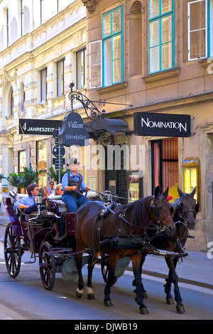 Horse Drawn Carriage, Vienna, Austria, Central Europe Stock Photo