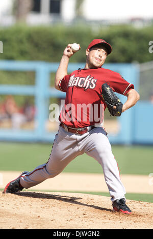 Oct. 3, 2010 - Los Angeles, California, United States of America - Arizona Diamondbacks starting pitcher Rodrigo Lopez (13) would take the loss in the final game of the season, giving up two runs against the Los Angeles Dodgers, ending his season with a 7-16 record. (Credit Image: © Tony Leon/Southcreek Global/ZUMApress.com) Stock Photo