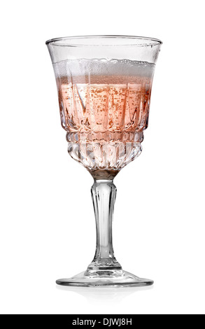 Goblet of pink champagne isolated on a white background Stock Photo