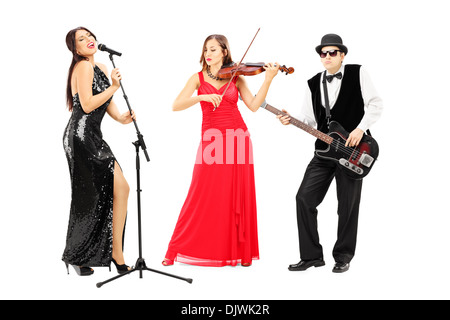 Full length portrait of a band of young musicians Stock Photo