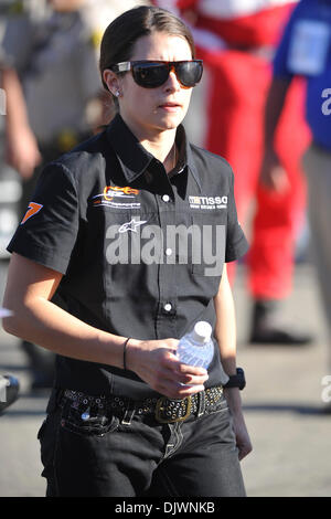 Oct. 9, 2010 - Fontana, California, United States of America - Danica Patrick walks to get interviewed by the media after wrecking during the Nationwide series Camping World 300 at Auto Club Speedway. (Credit Image: © Andrew Fielding/Southcreek Global/ZUMApress.com) Stock Photo