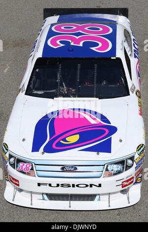 Oct. 9, 2010 - Fontana, California, United States of America - Sprint Cup Series driver David  Gilliland in the Taco Bell #38 car pulls out of the garage and goes out for a few practice laps during the Pepsi Max 400 practice at the Auto Club Speedway. (Credit Image: © Brandon Parry/Southcreek Global/ZUMApress.com) Stock Photo