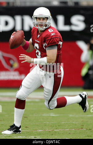 Oct. 10, 2010 - Glendale, Arizona, United States of America - Arizona Cardinals quarterback Max Hall (#6) scrambles while looking for a receiver down field during a game against the New Orleans Saints at University of Phoenix Stadium in Glendale, Arizona.  The Cardinals defeated the Saints 30-20. (Credit Image: © Gene Lower/Southcreek Global/ZUMApress.com) Stock Photo