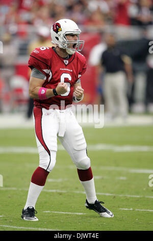 Oct. 10, 2010 - Glendale, Arizona, United States of America - Arizona Cardinals quarterback Max Hall (#6) celebrates during a game against the New Orleans Saints at University of Phoenix Stadium in Glendale, Arizona.  The Cardinals defeated the Saints 30-20. (Credit Image: © Gene Lower/Southcreek Global/ZUMApress.com) Stock Photo