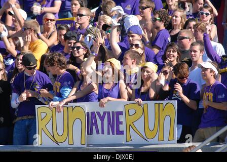 Oct. 16, 2010 - Greenville, North Carolina, United States of America - ECU students cheer during the game between the East Carolina Pirates and the NC State Wolfpack at Dowdy-Ficklen Stadium.  The Pirates defeated the Wolfpack 33-27 in overtime. (Credit Image: © David Friend/Southcreek Global/ZUMApress.com) Stock Photo