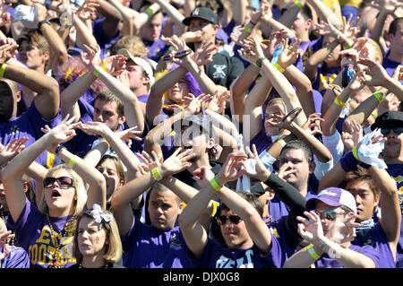 Oct. 16, 2010 - Greenville, North Carolina, United States of America - ECU fans cheer during the game between the East Carolina Pirates and the NC State Wolfpack at Dowdy-Ficklen Stadium.  The Pirates defeated the Wolfpack 33-27 in overtime. (Credit Image: © David Friend/Southcreek Global/ZUMApress.com) Stock Photo