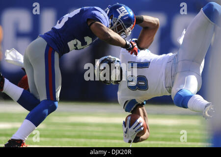 East Rutherford, New Jersey, USA. 6th Oct, 2019. New York Giants defensive  back Corey Ballentine (25) runs back a kickoff during a NFL game between  the Minnesota Vikings and the New York