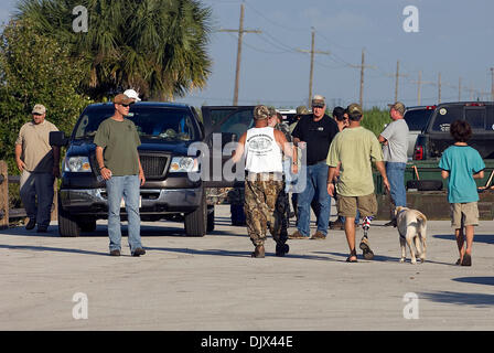 Oct. 23, 2010 - West Palm Beach, FL - Florida, USA - United States - (transmit)  fl-alligator-hunt-1023f  --   Alligator hunters prepare to head for the the Stormwater Treatment Area 1-West, in Palm Beach County, in search for alligators to catch during the Wounded Warrior Project alligator hunt, Saturday night, October 23, 2010.  Michael Laughlin, Sun Sentinel (Credit Image: © Sun Stock Photo