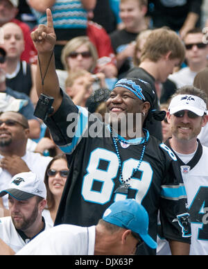 Oct. 24, 2010 - Charlotte, North Carolina, United States of America - Panther fan enjoying the game.he Panthers beat the 49er's 23-20 at Bank of America Stadium, Charlotte NC. (Credit Image: © Mark Abbott/Southcreek Global/ZUMApress.com) Stock Photo