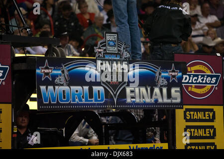 Oct. 24, 2010 - Las Vegas, Nevada, United States of America - The sign tells it all at the 2010 Built Ford Tough PBR World Finals at the Thomas & Mack Center in Las Vegas, Nevada. (Credit Image: © Matt Gdowski/Southcreek Global/ZUMApress.com) Stock Photo