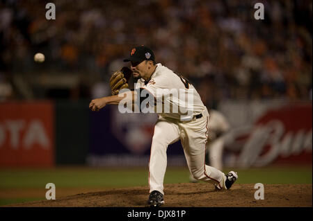 Giants pitcher Javier Lopez works in the seventh inning of Game 1 of the  National League Championship Series on Saturday at Citizens Bank Park in  Philadelphia. (Michael Macor/San Francisco Chronicle via AP