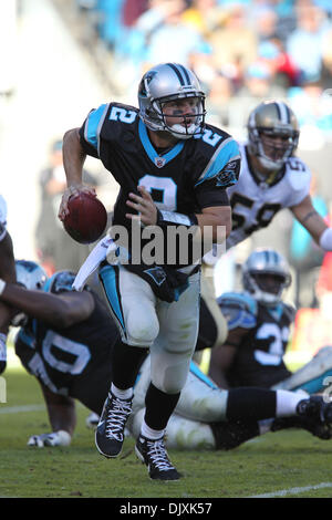 Carolina Panthers quarterback Tony Pike (16) warms up on the team's  sideline during NFL action against the New Orleans Saints. The Saints won,  34-3, at Bank of America Stadium in Charlotte, North