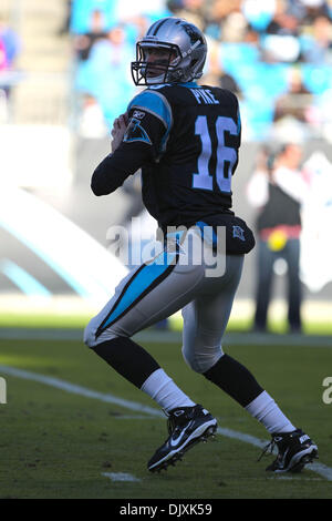 Carolina Panthers quarterback Tony Pike (16) warms up on the team's  sideline during NFL action against the New Orleans Saints. The Saints won,  34-3, at Bank of America Stadium in Charlotte, North