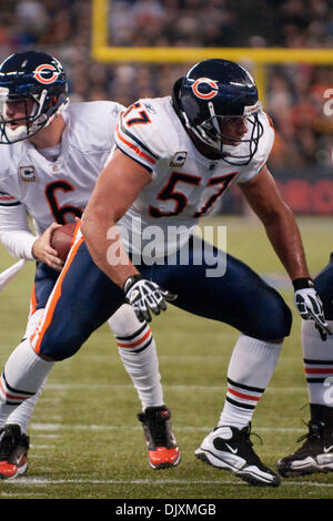 Nov. 7, 2010 - Toronto, Ontario, Canada - Chicago Bears center Olin Kreutz (#57) in action with quarterback Jay Cutler (#6) during a game against the Buffalo Bills at the Rogers Centre. Chicago won the game 22-19. (Credit Image: © Mark Konezny/Southcreek Global/ZUMApress.com) Stock Photo