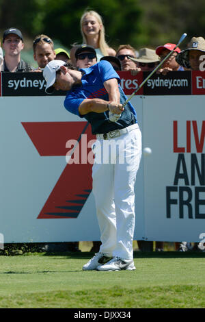 Sydney, Australia. 1st December 2013. Rory McIlroy hits a tee shot during the fourth round at the Emirates Australian Open, 2013. Royal Sydney. . Credit:  Tony Bowler/Alamy Live News Stock Photo