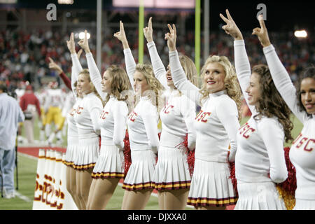 Nov. 13, 2010 - Tucson, AZ, USA - USC cheerleaders with the victory symbol. USC 24 - Arizona 21 (Credit Image: © Dean Henthorn/Southcreek Global/ZUMApress.com) Stock Photo