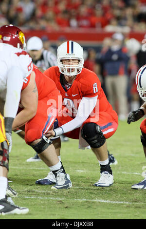 Nov. 13, 2010 - Tucson, AZ, USA - QB Nick Foles taking the snap. USC 24 - Arizona 21 (Credit Image: © Dean Henthorn/Southcreek Global/ZUMApress.com) Stock Photo