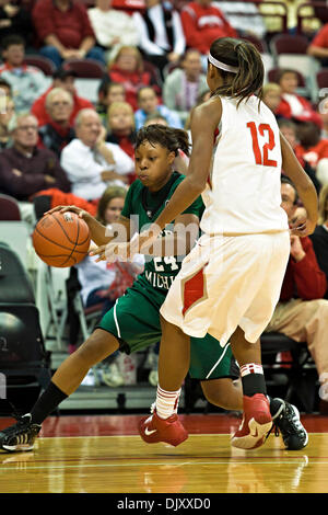 Nov. 14, 2010 - Columbus, Ohio, United States of America - Ohio State University's Senior Guard Alison Jackson (#12) and Eastern Michigan University's Junior Guard Tavelyn James (#24) in the second period of play at the Value City Arena at The Jerome Schottenstein Center in Columbus, Ohio Sunday afternoon November 14, 2010.   The Lady Buckeyes have been ranked in the Associated Pre Stock Photo