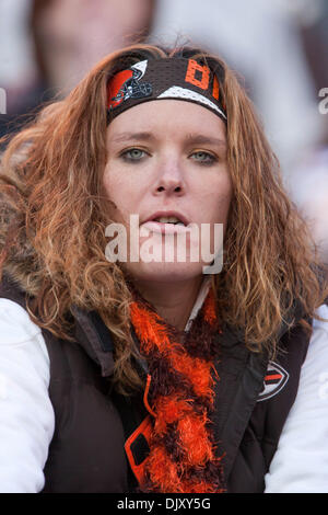 A New York Jets fan stands with a paper bag on his head in the 2nd