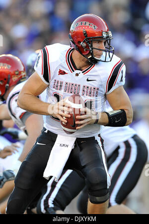 Nov. 14, 2010 - Amon G. Carter Stadium, Texas, United States of America - November 13, 2010: San Diego State Aztecs quarterback Ryan Lindley (14) during the game between the San Diego State University Aztecs and the Texas Christian University Horned Frogs at Amon G. Carter Stadium in Fort Worth, Texas. TCU win against over San Diego State 40-35. (Credit Image: © Patrick Green/South Stock Photo